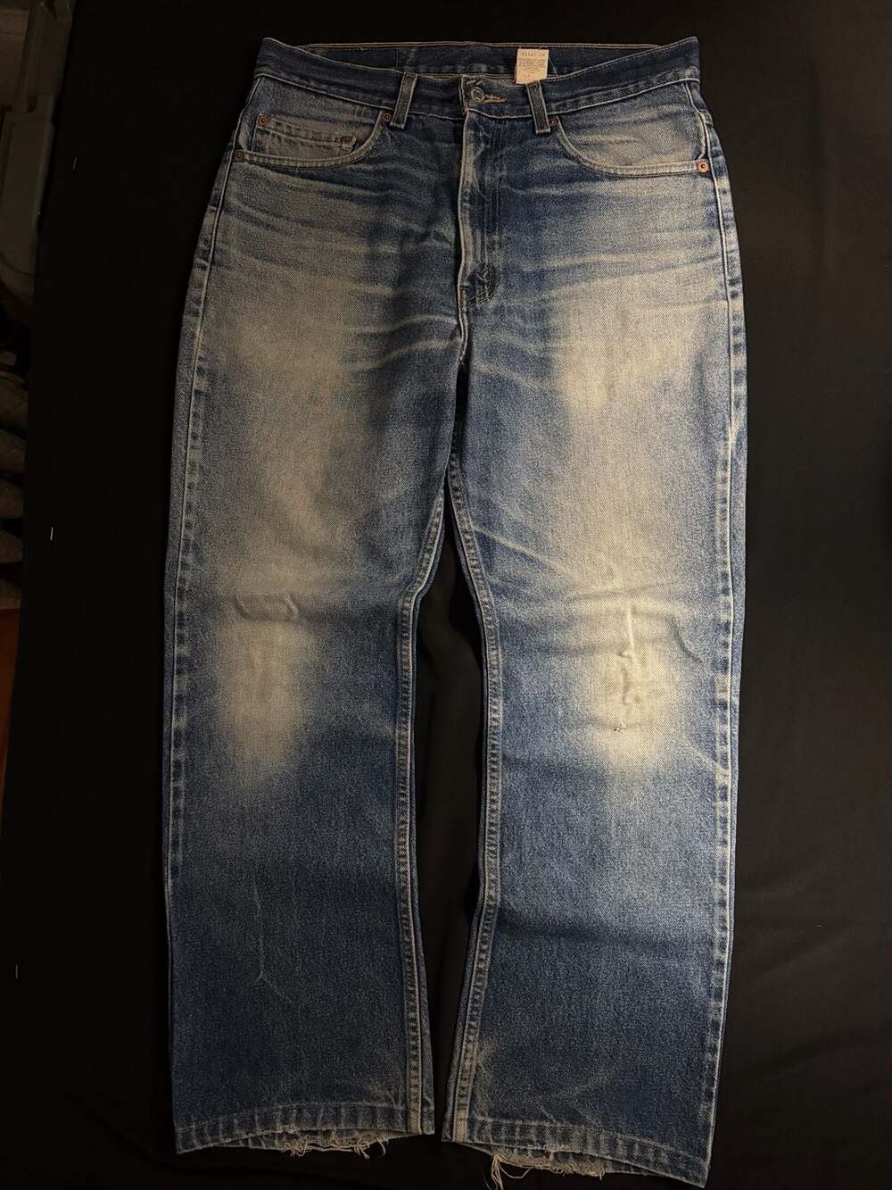 Levi's Vintage 517 Bootcut Distressed Faded Blue Denim Jeans